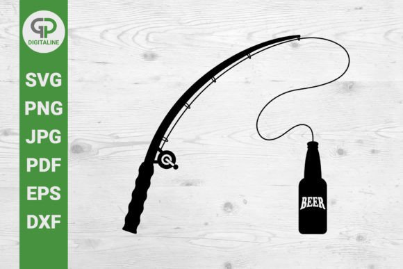 Download Fishing Rod SVG Bottle Beer SVG - Fishing Collection