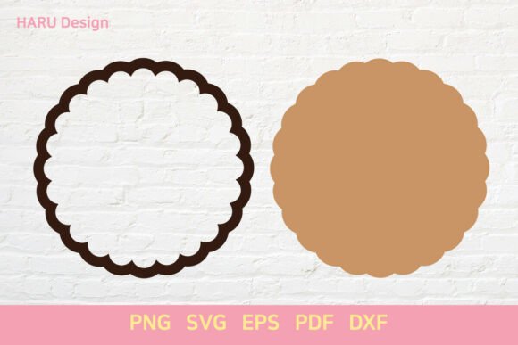 Download Scallop Shape Circle Frame Sign Label - Scallop Collection