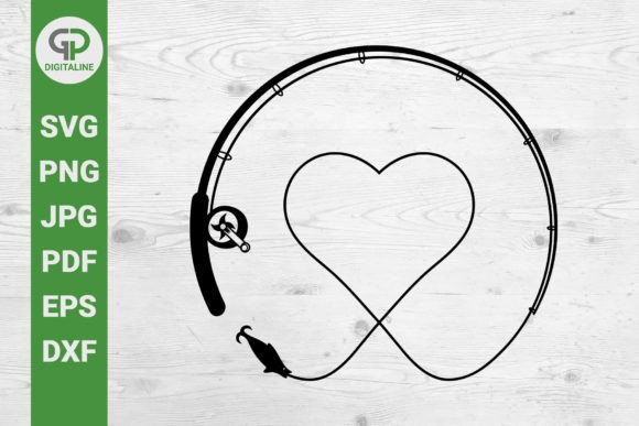 Download Love Fishing SVG Fishing Rod, Heart SVG - Fishing Collection