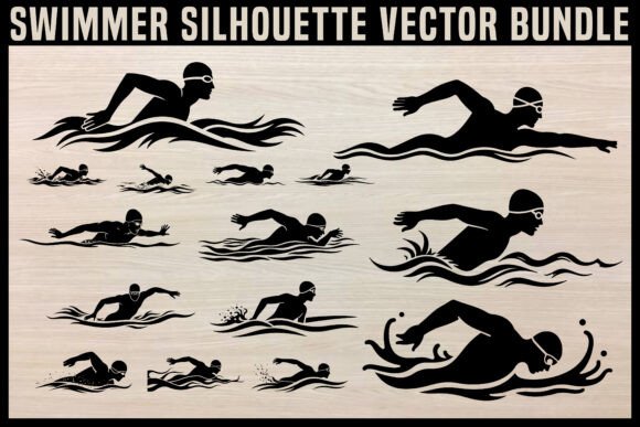 Download Swimmer Silhouette Vector Bundle | Swimming SVG Clipart - Swimming Collection