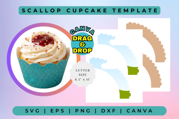 Download Scallop Cupcake Template - Scallop Collection