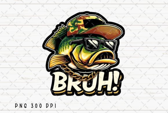 Download Bass Fish Funny Fishing Bruh Kids PNG - Fishing Collection